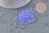 Perles rocaille tube verre bleu transparent 2.5mm, x1 sachet de 8g (G11401)-Perles-Gingerlily Perles