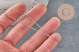 Chaine forçat acier 304 inoxydable platine 1.5mm, x1 mètre (G11408)-Chaînes-Gingerlily Perles