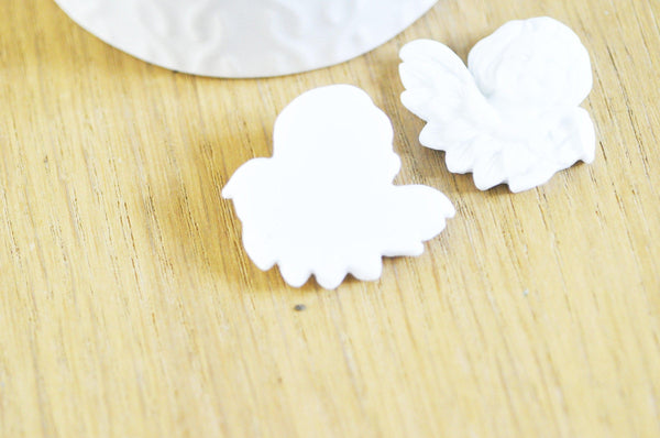 ADN-Cabochon ange ailé résine blanche 32.5mm, x2 G5053