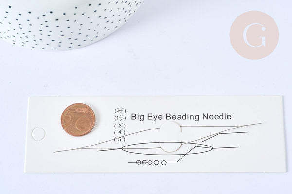 Aiguille de perlage en acier inoxydable platine 125x0.3m, x1 (G7786)