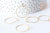 Anneau Créole striée acier 316 IP doré inoxydable piqués 29mm, création boucles d'oreille, x10 (G8011)
