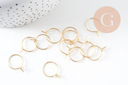 304 stainless steel creole ring, 15mm, IP gilding, x20 or x50 (G7698)