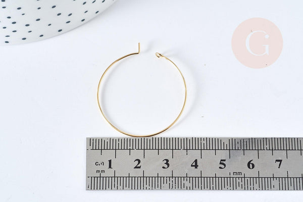 Anneau créole acier inoxydable 304 doré 30mm, x20 (G8295)