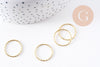 Anneaux connecteurs torsadés en laiton 18k 18mm, x5 (G10252)