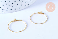 Anneaux créoles dorés 30x25mm, boucles oreilles, x10 (G6787)
