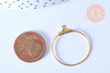 Anneaux créoles dorés 30x25mm, boucles oreilles, x10 (G6787)