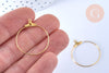 Anneaux créoles dorés 30x25mm, boucles oreilles, x10 (G6787)