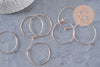 Anneaux créoles laiton or rose 35mm, x10 (G6991)