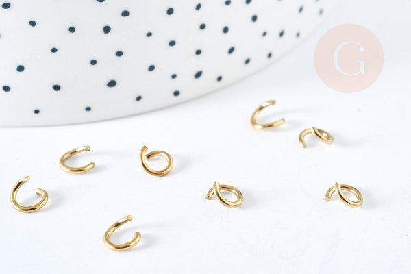 Anneaux de jonction acier IP 304 inoxydable doré 6x1mm, x50 (G8478)