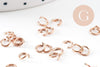 Anneaux de jonction acier IP 304 inoxydable or rose 8x0.8mm, x50 (G10924)