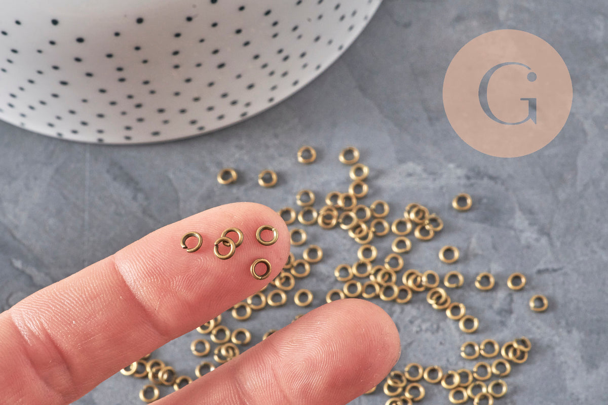Anneaux de jonction laiton bronze 4mm/0.8mm, x5 grammes (G11354)-Anneaux-Gingerlily Perles