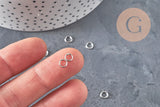 Closed round jump rings, platinum brass, 5mm-0.7mm, x10 (G11213)