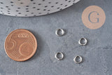 Closed round jump rings, platinum brass, 5mm-0.7mm, x10 (G11213)