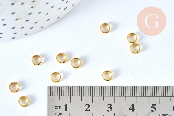 Anneaux doubles ouverts ronds laiton fer 5mm, x1gr (G8038)