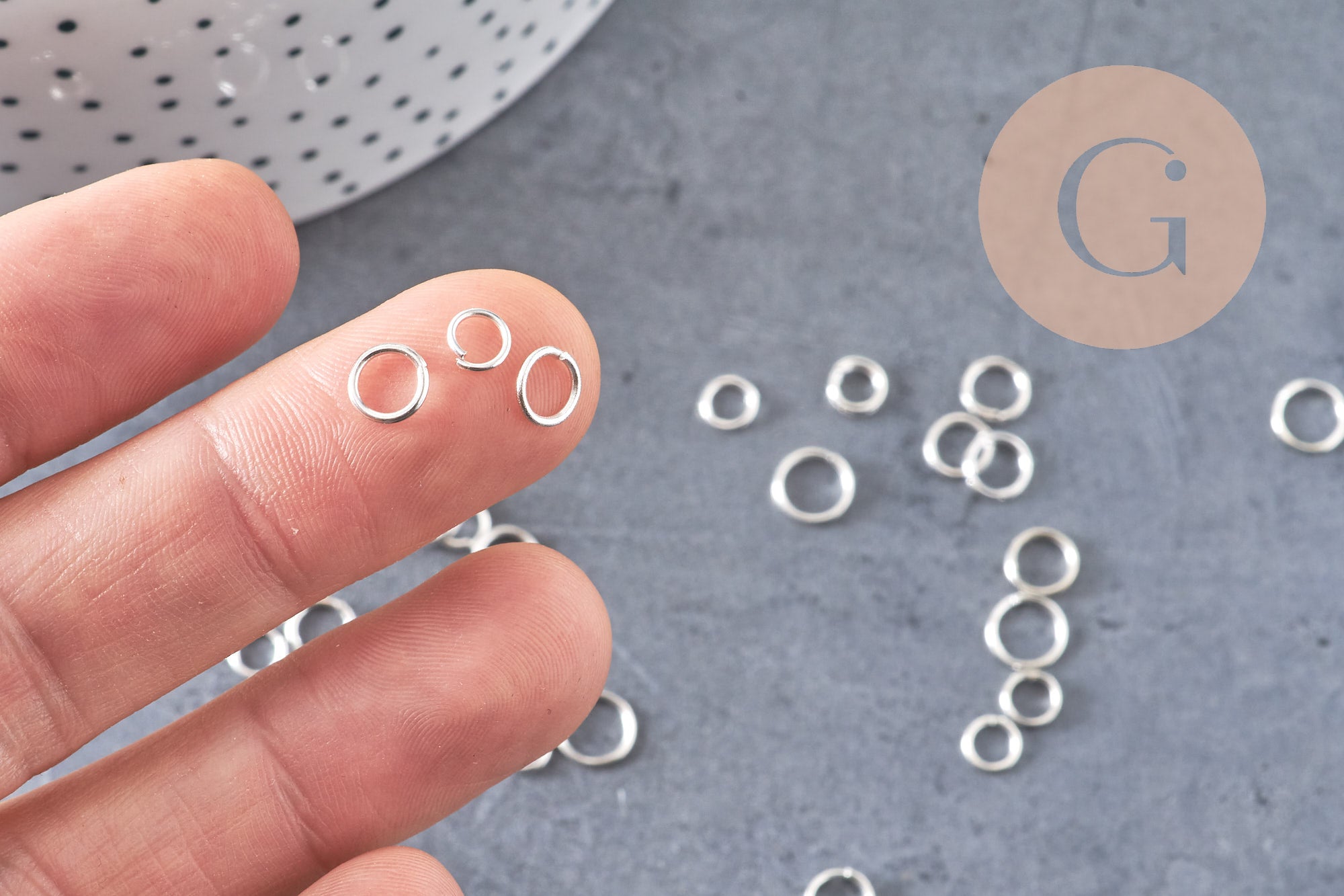 Anneaux ouverts fer argent tailles différentes, x10gr (G2377)