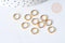 Anneaux ouverts ronds acier 304 inoxydable doré 8mm, x50 anneaux (G7711)