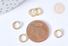 Anneaux ouverts torsadés ronds acier 304 inoxydable doré 8mm, x8 (G7757)