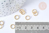 Anneaux ouverts torsadés ronds acier 304 inoxydable doré 8mm, x8 (G7757)