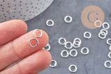 Anneaux ronds acier 304 inoxydable argenté 8mm x 1.2mm, x 50 anneaux (G10860)