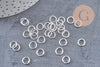Anneaux ronds acier 304 inoxydable argenté 8mm x 1.2mm, x 50 anneaux (G10860)