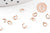Anneaux ronds acier 304 inoxydable or rose PVD 4mm x0.7mm, x 50 (G10907)