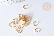 Anillos redondos de acero inoxidable bañados en oro de 7 x 0,8 mm, x10 o x50 (G2406)