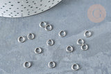 Anneaux ronds acier inoxydable platine 6mm, x5gr (G8152)