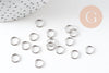 Anneaux ronds acier platine 8mm, x50 (6.6 gr), (G4106)