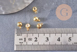 Attache bélière cahoutchouc pour pendentif laiton doré 6x4mm, x5 (G10401)