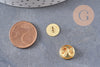 Attache et support pour pin's laiton doré 11mm, x5 (G10963) VALIDE GOOD