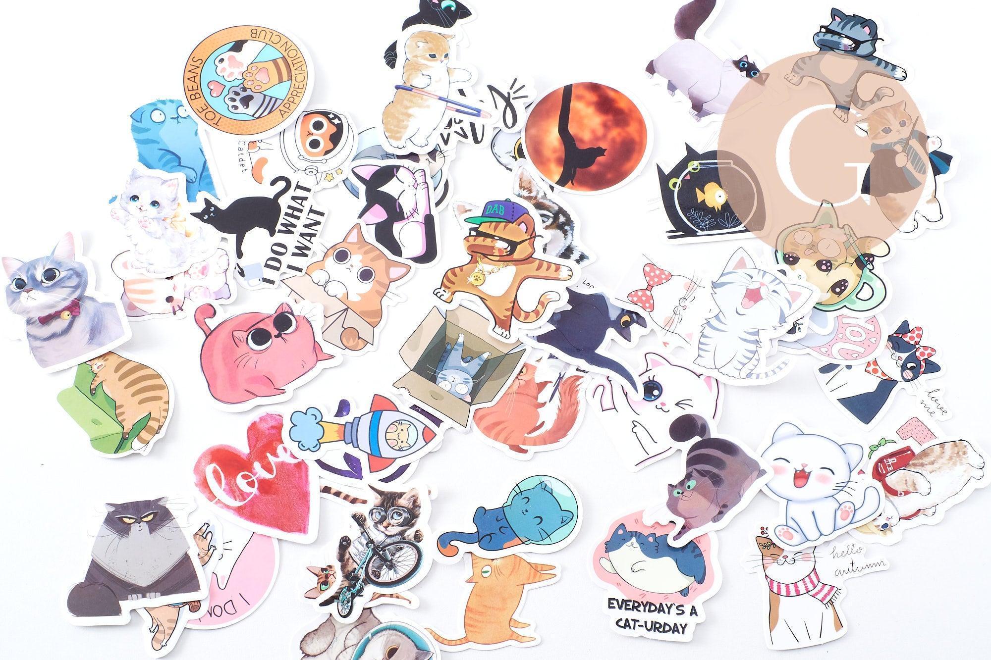 Autocollant chats variés 40x70mm, x50 (G10539)