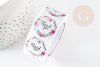 Autocollant merci fleurs 25mm, x500 (G3289)