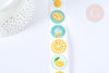 Autocollants motifs fruits d'été 25mm, x500 (G7061)