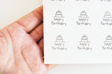 Autocollants ronds joyeux anniversaire 30mm, x12 autocollants (G5089)