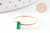 Bague Solitaire zircon rectangle Vert acier 304 inoxydable doré, x1 (G10362)