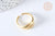Bague chevalière soleil zircon argent massif 925 doré 24K, x1 (G7234)