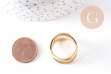 Bague croisée acier 304 inoxydable doré minimaliste 19mm, x1 (G4341)