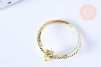 Bague fruit citron laiton doré 16K zircons, x1 (G6581)