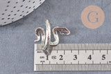 Bague homme argentée réglable serpent 18mm,x1 (G4614)