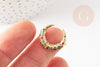 Bague laiton doré lune zircon coloré 17mm, x1 (G4256)