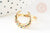 Bague laiton doré lune zircon coloré 17mm, x1 (G4256)