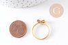 Bague noeud papillon acier doré 304 inoxydable, x1 (G10357)