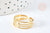 Bague réglable 3 anneaux acier doré 304 inoxydable IP taille 54, x1 (G8472)