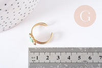 Bague réglable acier inoxydable doré 304 17mm, x1 (G8214)