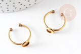Bague réglable cabochon 6mm laiton brut 17mm, x5 (G3750)
