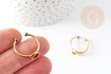 Bague réglable cabochon 6mm laiton brut 17mm, x5 (G3750)