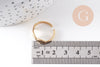 Bague réglable coquillages acier doré 304 inoxydable, x1 (G10365)