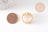 Bague réglable fantaisie acier inoxydable doré Taille 54, x1 (G10530)