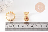 Bague réglable fantaisie acier inoxydable doré Taille 54, x1 (G10530)
