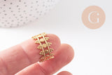 Bague réglable fantaisie acier inoxydable doré Taille 54, x1 (G10530)